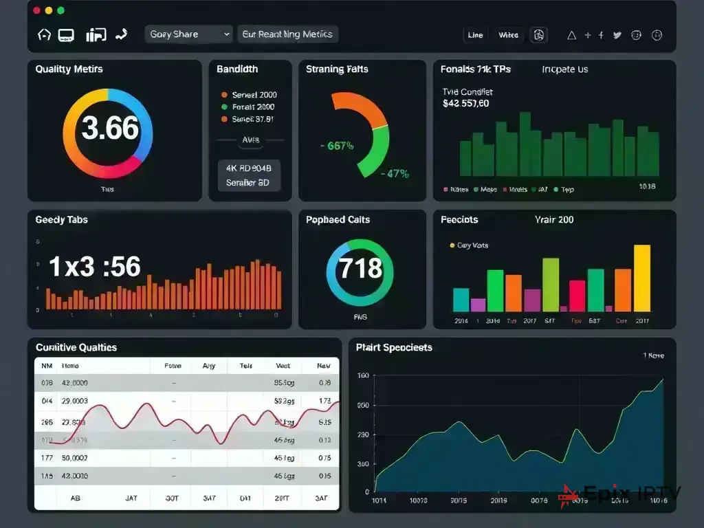 Dashboard showing streaming quality metrics and performance